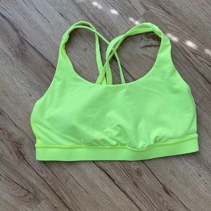 Lululemon energy bra in highlighter yellow